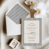 Black Stripes Old Money Wedding Invitation Einladung
