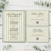 Elegant Pastel Green Striped Wedding Einladung (Personalisiere diese Kollektion eines unabhängigen Creators.)
