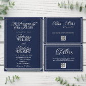 Luxury Blue Wedding Save The Date Acryleinladungen (Personalisiere diese Kollektion eines unabhängigen Creators.)