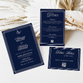 Luxus-Hochzeit in Blau mit Monogramm Acryleinladungen