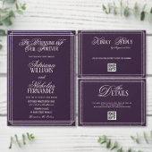 Old Money Dark Purple Wedding Details  Begleitkarte (Personalisiere diese Kollektion eines unabhängigen Creators.)