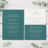 Old Money Teal Classic Wedding Invite (Personalisiere diese Kollektion eines unabhängigen Creators.)