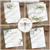 Olive Branch Watercolor Elegant Minimalist Wedding Einladung