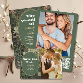 Vintage Blumenhochzeit All In One Einladung