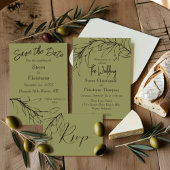 Einfache Zweigniederlassung aus Olive Green Olive Dankeskarte