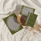 Antike Oliven-grüne Spitze Doily QR Code Hochzeit Einladung
