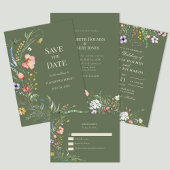 Sage Green Wildblumen geben Adressenaufkleber zurü