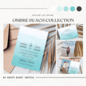 Ombre Beach Destination Ocean Starfish Wedding Einladung