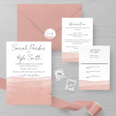 Ombre Blush Pink Wedding Einladung