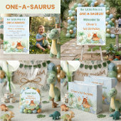 Dinosaur One-A-Saurus 1st Birthday  Rechteckiger Pappuntersetzer