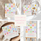 Zwei viel Spaß Bunter Gingham 2. Geburtstag Einladung