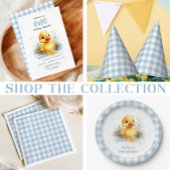 Duck Blue Gingham Birthday Paper Plate Pappteller