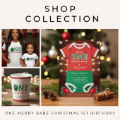 Christmas 1st Birthday Party Festive Red & Green Pappbecher