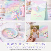 Pastel Rainbow Sparkle Magical Unicorn Birthday  Pappteller