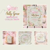 One Silly Goose Gingham Floral Birthday Party Hat Partyhütchen