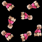 Odles of Poodles (rosa auf schwarz) Herz-Aufkleber