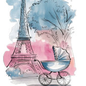 Paris Baby Shower Eiffelturm Geschlechtsneutral Pappteller