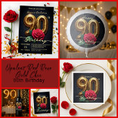 Golden 90. Geburtstag Elegante Rose Postkarte