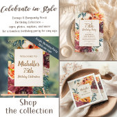 Burgundy Orange Floral Striped Polka Dosen Geschenkpapier Set