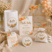 Bläserne Babydusche mit Handfarbe Geschenkanhänger