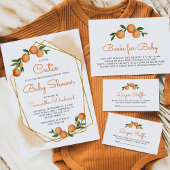 Windeln Raffle Baby Dusche Citrus Orange Begleitkarte