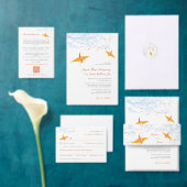 Orange Origami Cranes & Liebe Quote Wedding Einladung (Personalisiere diese Kollektion eines unabhängigen Creators.)