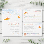 Two Origami Orange Cranes Asian Wedding Address (Personalisiere diese Kollektion eines unabhängigen Creators.)