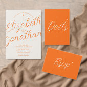 Orange Retro Moderne Fette QR-Code-Hochzeit Einladung (Personalisiere diese Kollektion eines unabhängigen Creators.)
