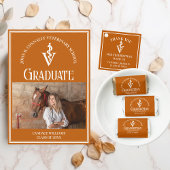 Custom Orange Veterinary School Graduation Party Runder Pappuntersetzer