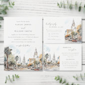 Chic Orlando Florida Skyline Hochzeit der Wasserfa Serviette (Personalisiere diese Kollektion eines unabhängigen Creators.)