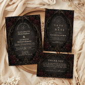 Dekorative dunkle viktorianische Gothic-Hochzeit Save The Date