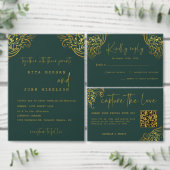 Verzierte Gold Frills Wedding sichern die Datumska Save The Date (Personalisiere diese Kollektion eines unabhängigen Creators.)