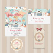 Our Greatest Adventure Vintage Pink Baby Shower Serviette