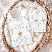 Peanut Boy Blue Gingham Babyshower-Windel-Spiel Begleitkarte