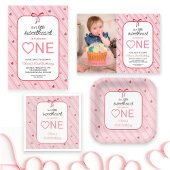Our Little Sweetheart Is One Hearts Bows Birthday Serviette