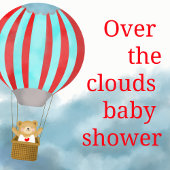 Cute Cub Over the Clouds Baby Shower Geschenktütchen