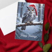 Eule mit Weihnachtsmannhut-Rücksendeadresse (Personalisiere diese Kollektion eines unabhängigen Creators.)