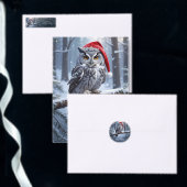 Eule mit Weihnachtsmannmütze Rechteckiger Pappuntersetzer (Personalisiere diese Kollektion eines unabhängigen Creators.)