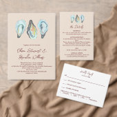 Watercolor Oyster Coastal Seaside Beach Wedding Serviette (Personalisiere diese Kollektion eines unabhängigen Creators.)