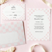 Painted Pink Checkerboard Pattern Wedding Untersetzer