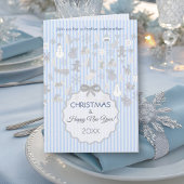 Blassblaue Pastellstreifen Whimsical Weihnachten S Einladung