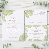 Vintager Palm Tree Wedding Monogram Sticker (Personalisiere diese Kollektion eines unabhängigen Creators.)