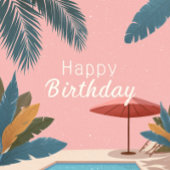 Palm Springs Sommer Geburtstagsparty Pink Einladung