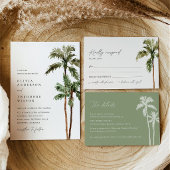 Hochzeitstischnummern mit Palme, Salbei-Tropisch