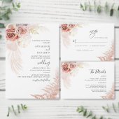 Boho Pampas Grass Terracotta Script Return Address (Personalisiere diese Kollektion eines unabhängigen Creators.)