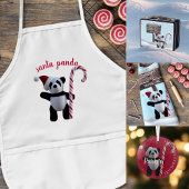 First Christmas Panda Bear Candy Cane Red Ornament Aus Glas