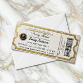 Golden Birthday Party Ticket Invitation 2026 Einladung