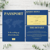 Blue Passport Jamaica Hochzeit in Urlaubsort All In One Einladung (Personalisiere diese Kollektion eines unabhängigen Creators.)