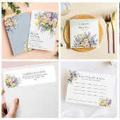 PASTEL BLOOMING WILDBLUMEN BRIDAL MONOGRAM PAPPTELLER