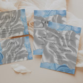 Baby Blue Silver Agate White Silk Save the Date Einladung